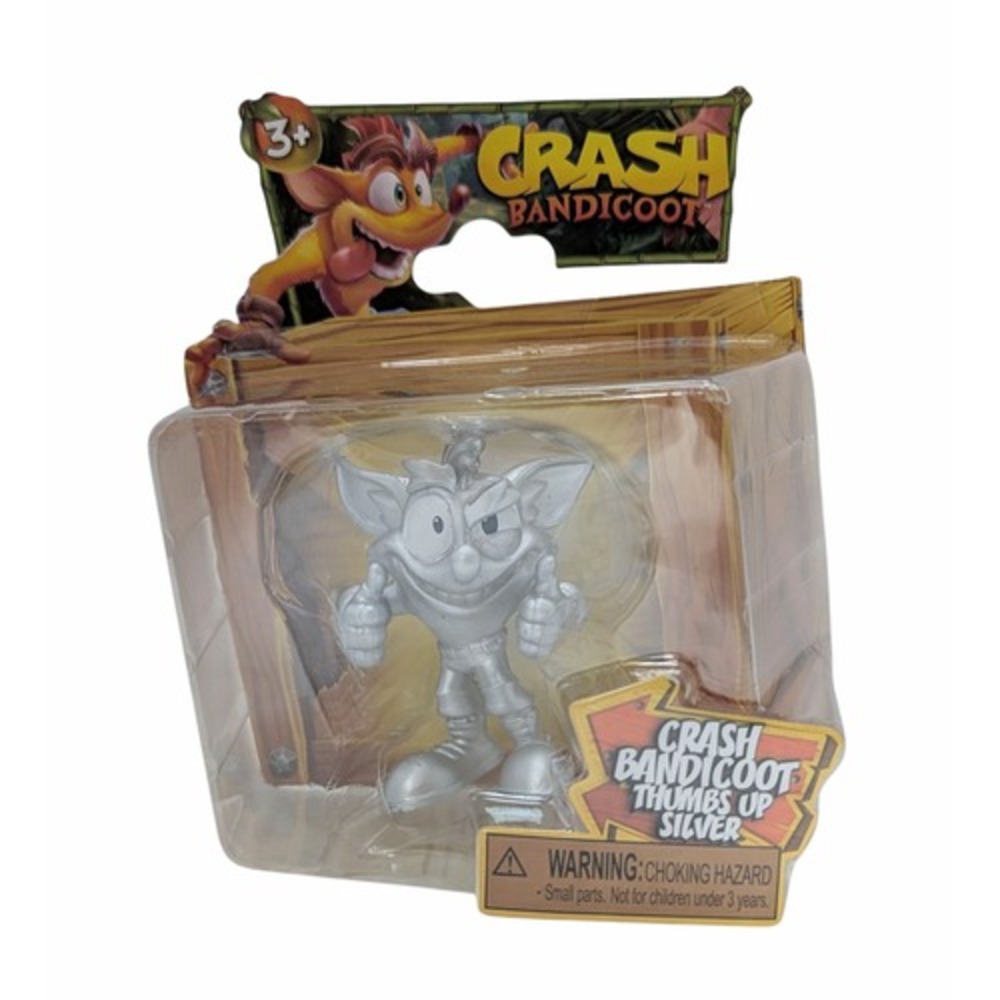 2023 Jakks Pacific Crash Bandicoot Thumbs Up Silver Figure 2.5
